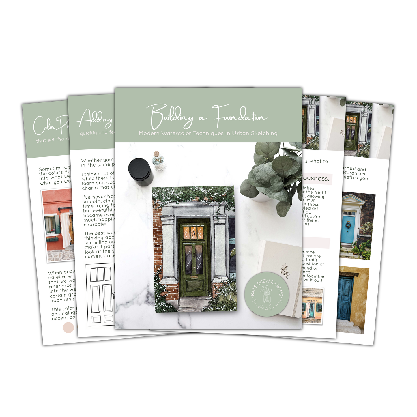 Summer Creative Retreat 2024 Live Session Replay + BONUS eBook | Paint a Summery Door in Watercolor