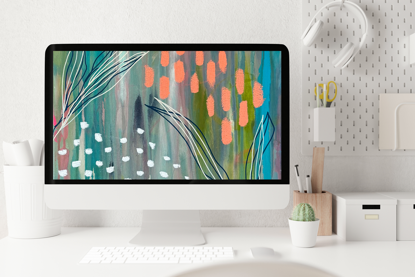 Digital Wallpaper BUNDLE of 21 | Desktop Backgrounds | Original Abstract Painting Designs | DIGITAL DOWNLOAD