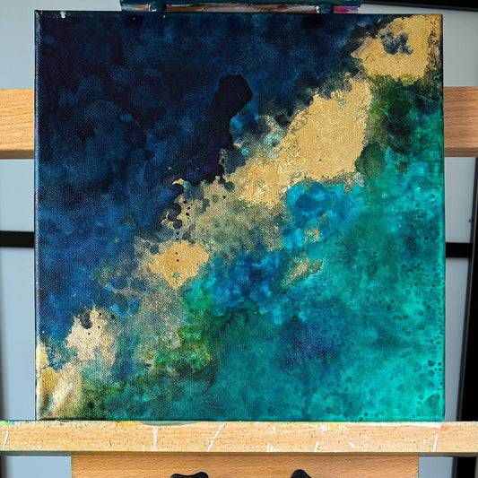 Barrier Reef | Original Abstract Acrylic Painting 12"x12"